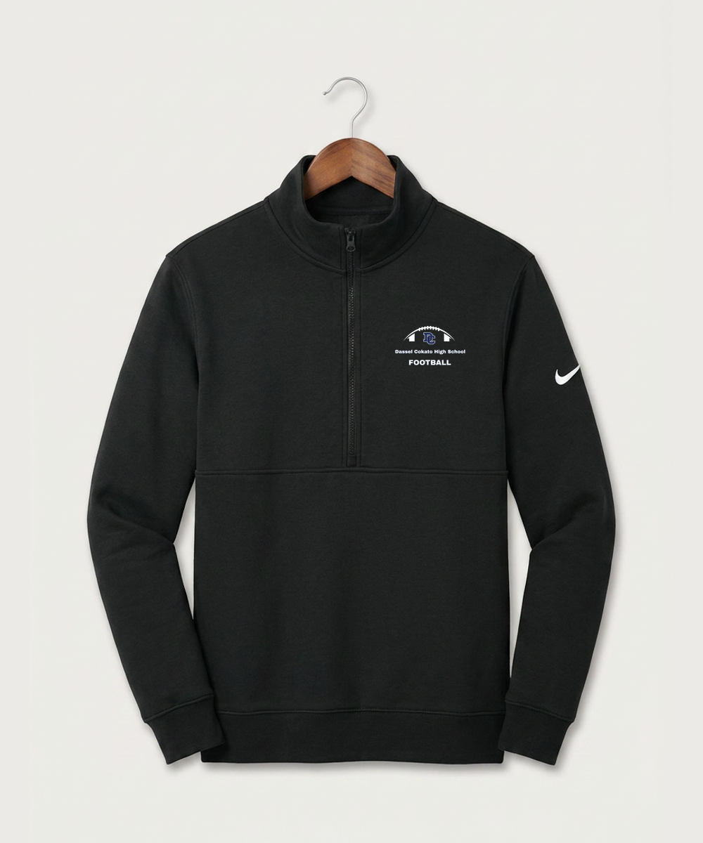 Dassel Cokato High School Football (Boys) - Black Nike Club Fleece Sleeve Swoosh 1/2-Zip NKDX6718