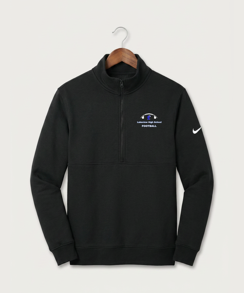 Lakeview High School Football (Boys) - Black Nike Club Fleece Sleeve Swoosh 1/2-Zip NKDX6718