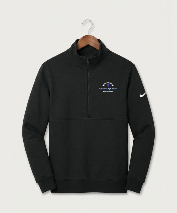 Lakeview High School Football (Boys) - Black Nike Club Fleece Sleeve Swoosh 1/2-Zip NKDX6718