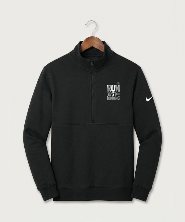 Yellow Medicine East High School Athletics - Black Nike Club Fleece Sleeve Swoosh 1/2-Zip NKDX6718