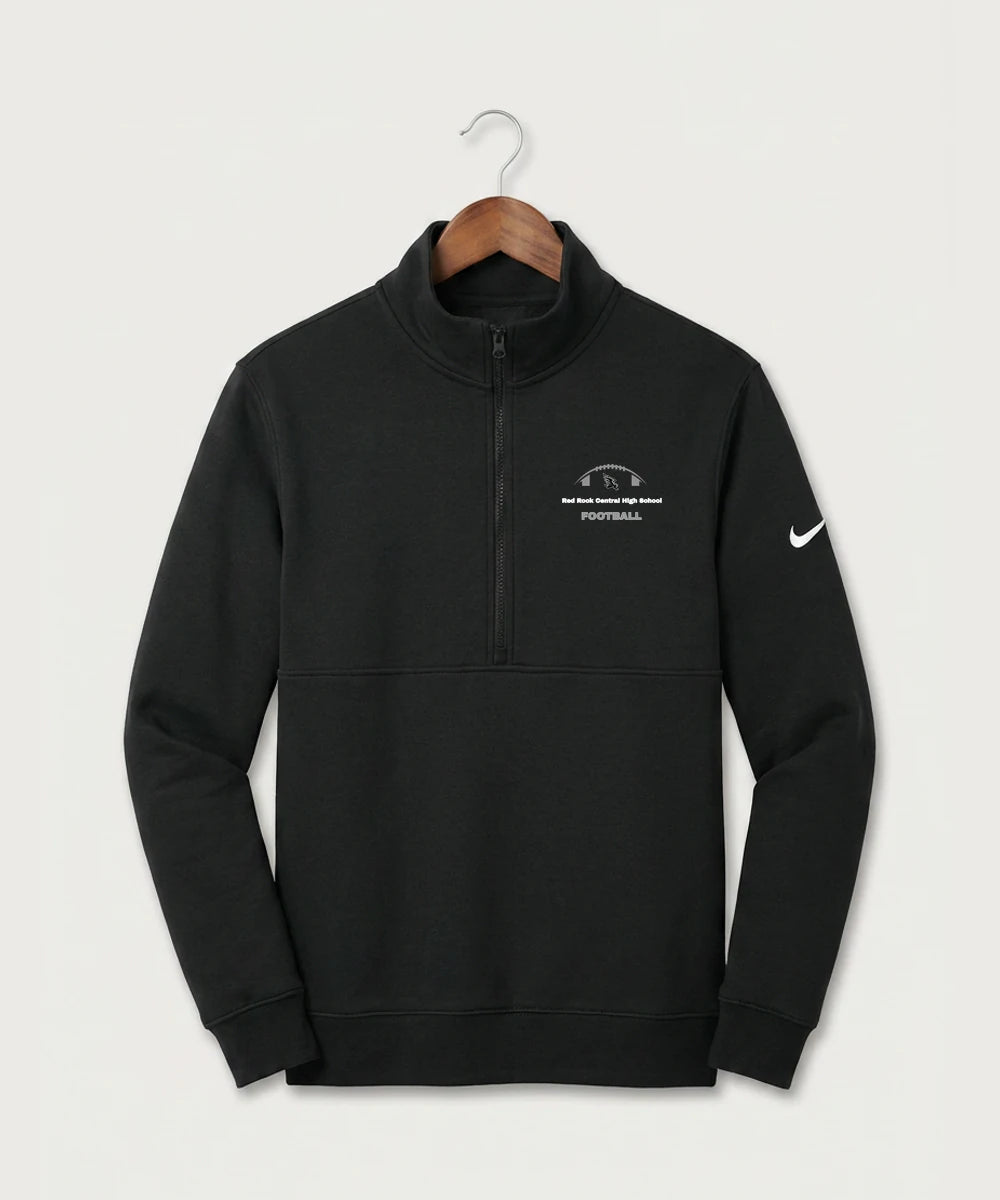 Red Rock Central High School Football (Boys) - Black Nike Club Fleece Sleeve Swoosh 1/2-Zip NKDX6718