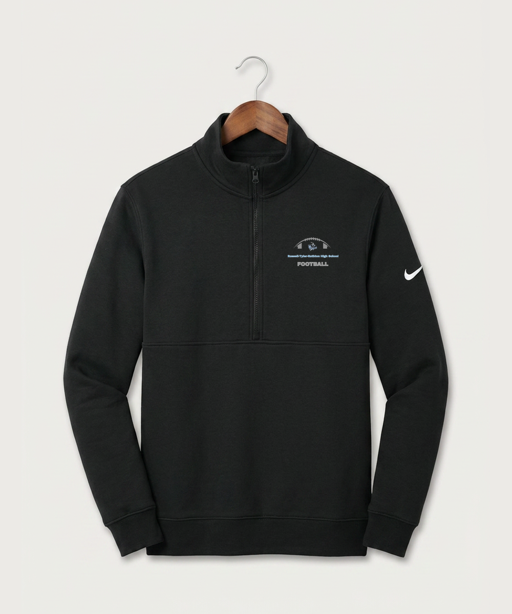 Russell-Tyler-Ruthton High School Football (Boys) - Black Nike Club Fleece Sleeve Swoosh 1/2-Zip NKDX6718