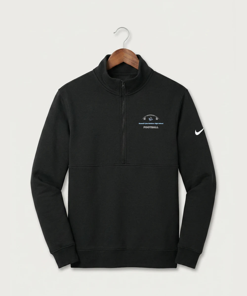 Russell-Tyler-Ruthton High School Football (Boys) - Black Nike Club Fleece Sleeve Swoosh 1/2-Zip NKDX6718