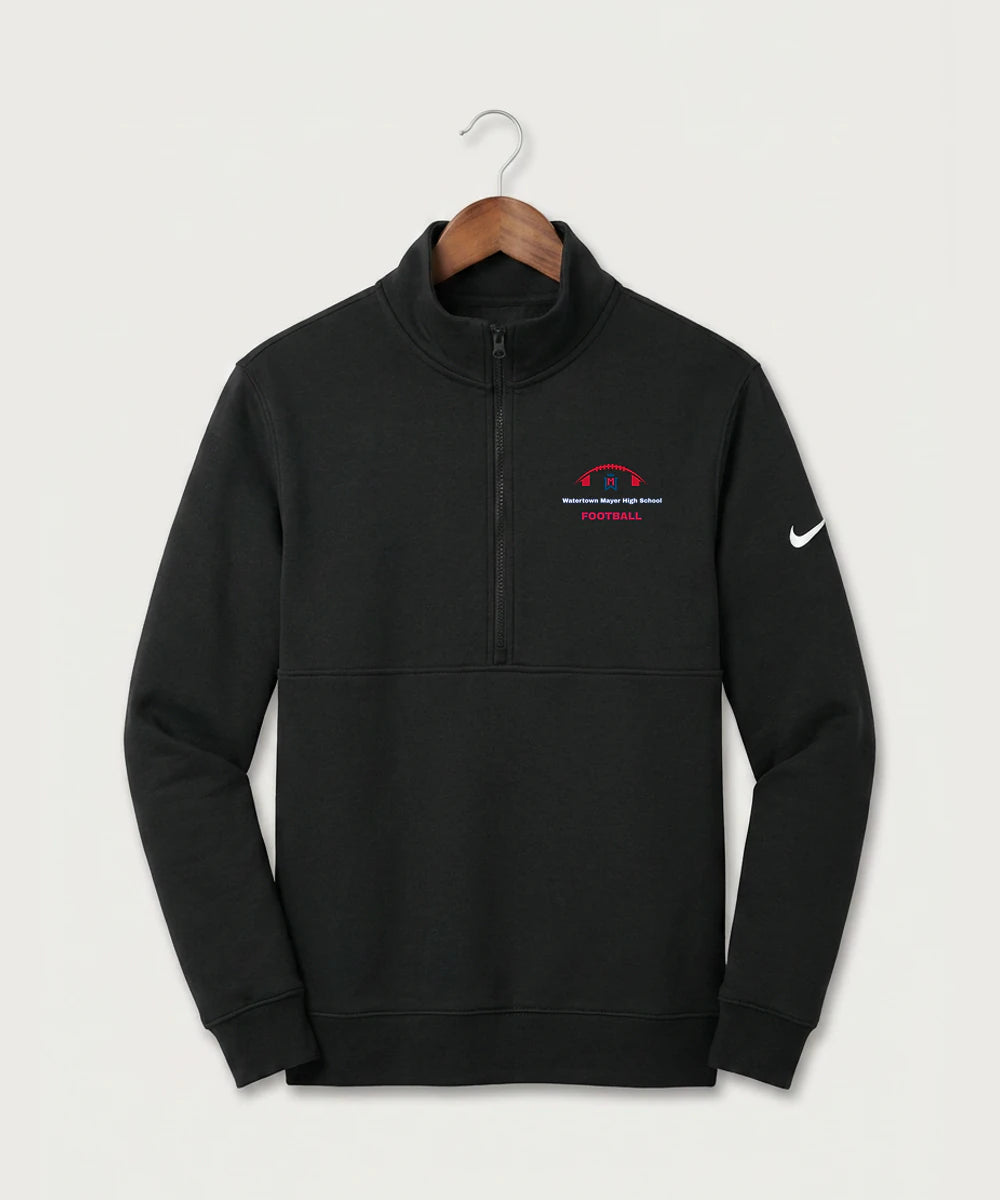 Watertown Mayer High School Football (Boys) - Black Nike Club Fleece Sleeve Swoosh 1/2-Zip NKDX6718