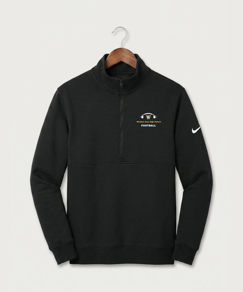 Windom Area High School Football (Boys) - Black Nike Club Fleece Sleeve Swoosh 1/2-Zip NKDX6718