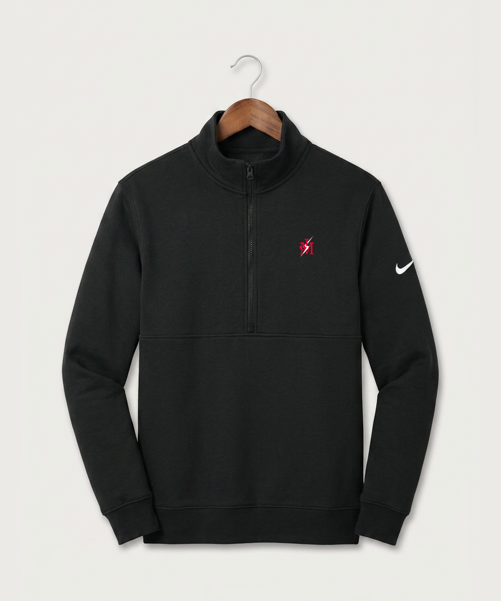 John Marshall High School Cross Country (Coed) - Black Nike Club Fleece Sleeve Swoosh 1/2-Zip NKDX6718