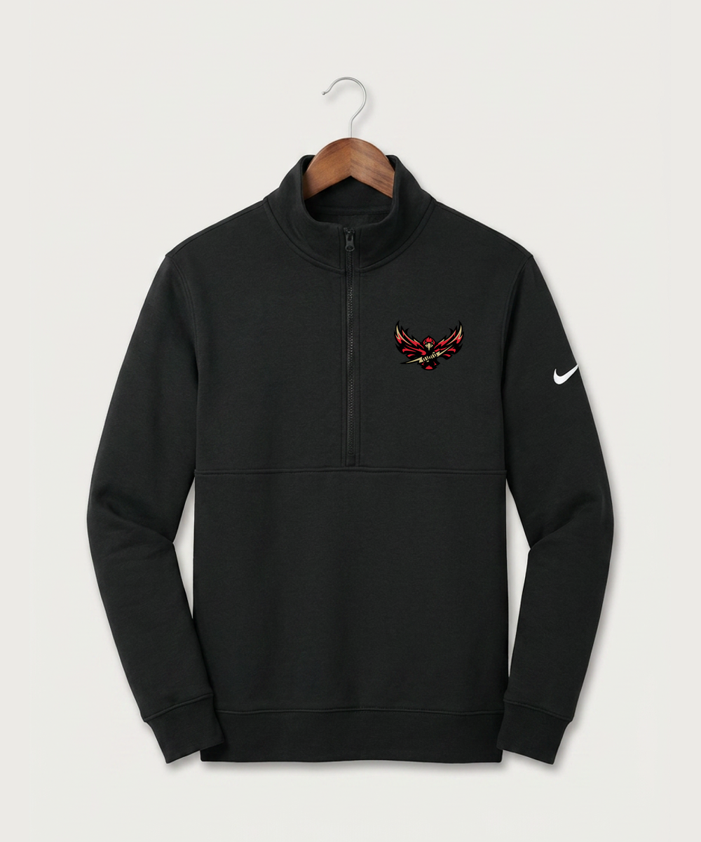 Gfw High School Football (Boys) - Black Nike Club Fleece Sleeve Swoosh 1/2-Zip NKDX6718
