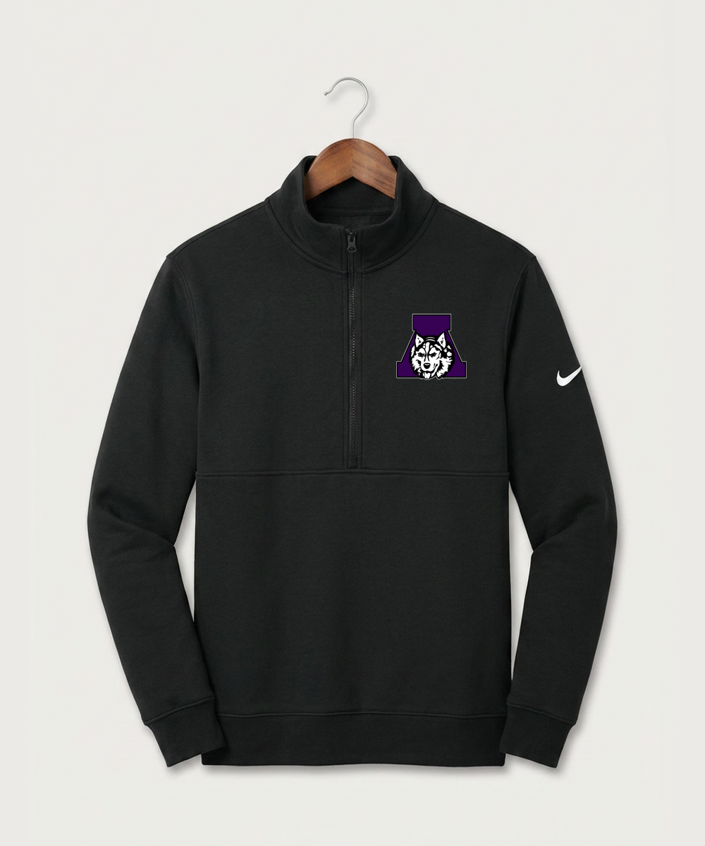 Albany High School Athletics - Black Nike Club Fleece Sleeve Swoosh 1/2-Zip NKDX6718