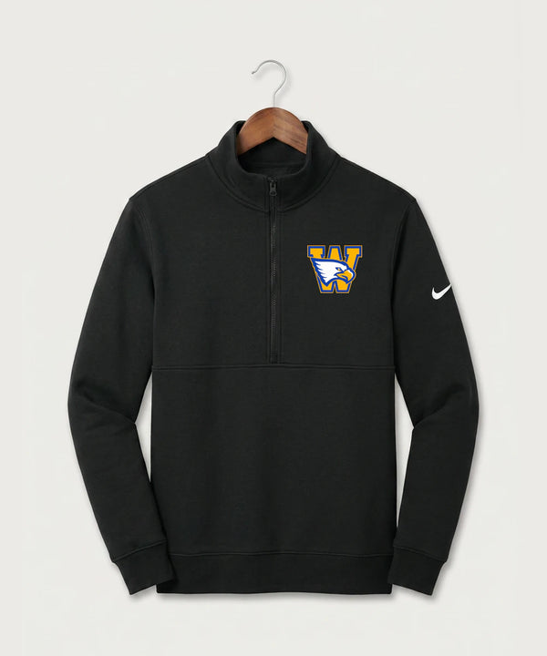 Windom Area High School Volleyball (Girls) - Black Nike Club Fleece Sleeve Swoosh 1/2-Zip NKDX6718
