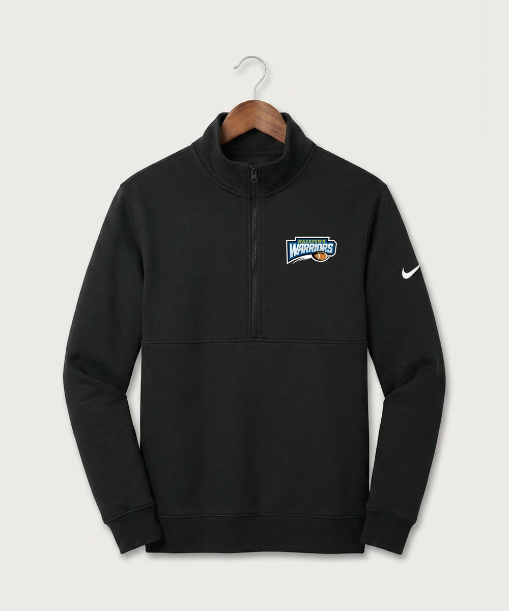 Macktown Warriors Football (Boys) - Black Nike Club Fleece Sleeve Swoosh 1/2-Zip NKDX6718