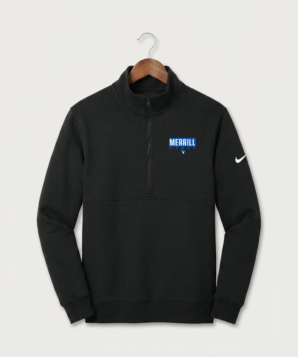 Merrill Dance and Cheer - Black Nike Club Fleece Sleeve Swoosh 1/2-Zip NKDX6718