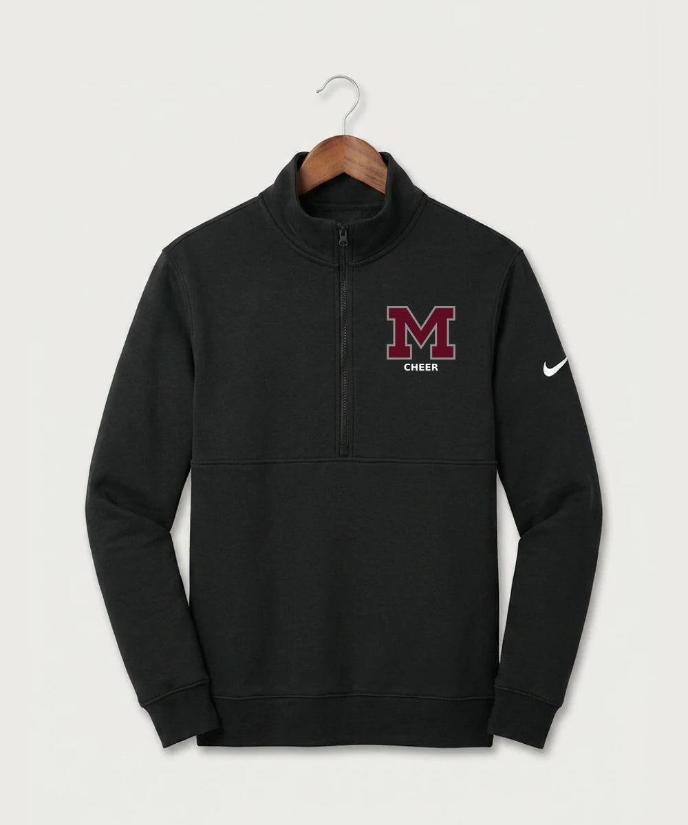 Moline Cheer general - Black Nike Club Fleece Sleeve Swoosh 1/2-Zip NKDX6718