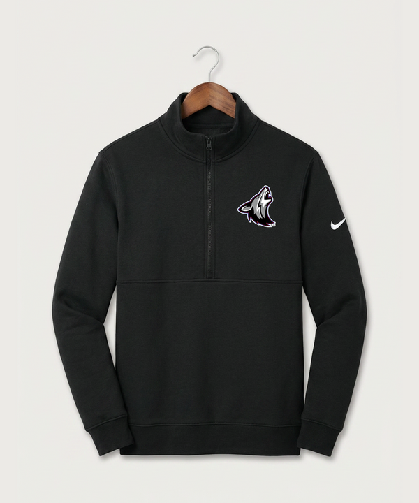 Heron Lake-Okabena High School Football (Boys) - Black Nike Club Fleece Sleeve Swoosh 1/2-Zip NKDX6718