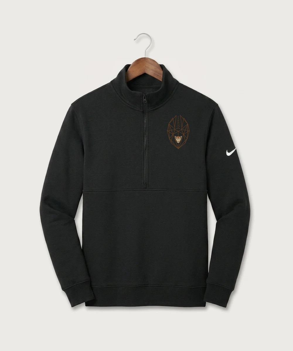 Ada Borup High School Football (Boys) - Black Nike Club Fleece Sleeve Swoosh 1/2-Zip NKDX6718
