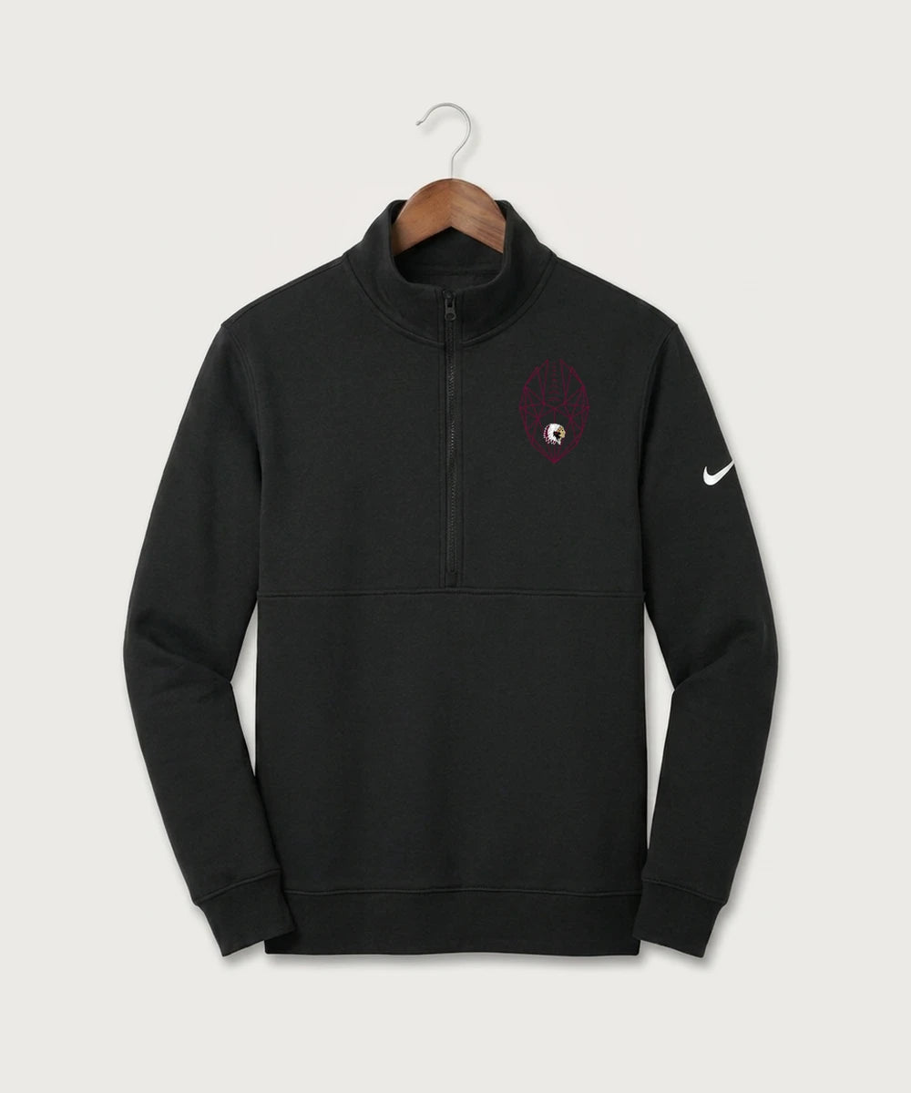 Stockton High School Football - Black Nike Club Fleece Sleeve Swoosh 1/2-Zip NKDX6718