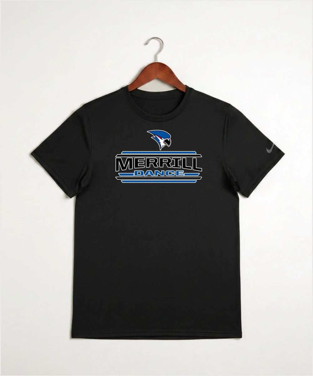 Merrill Dance and Cheer - Black Nike Swoosh Sleeve rLegend Tee NKDX8730