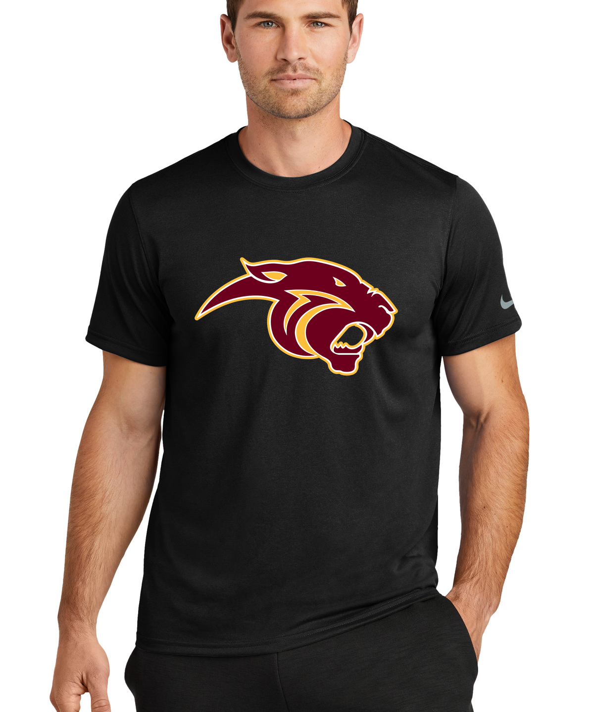 Pine Island Football - Black Nike Swoosh Sleeve rLegend Tee NKDX8730