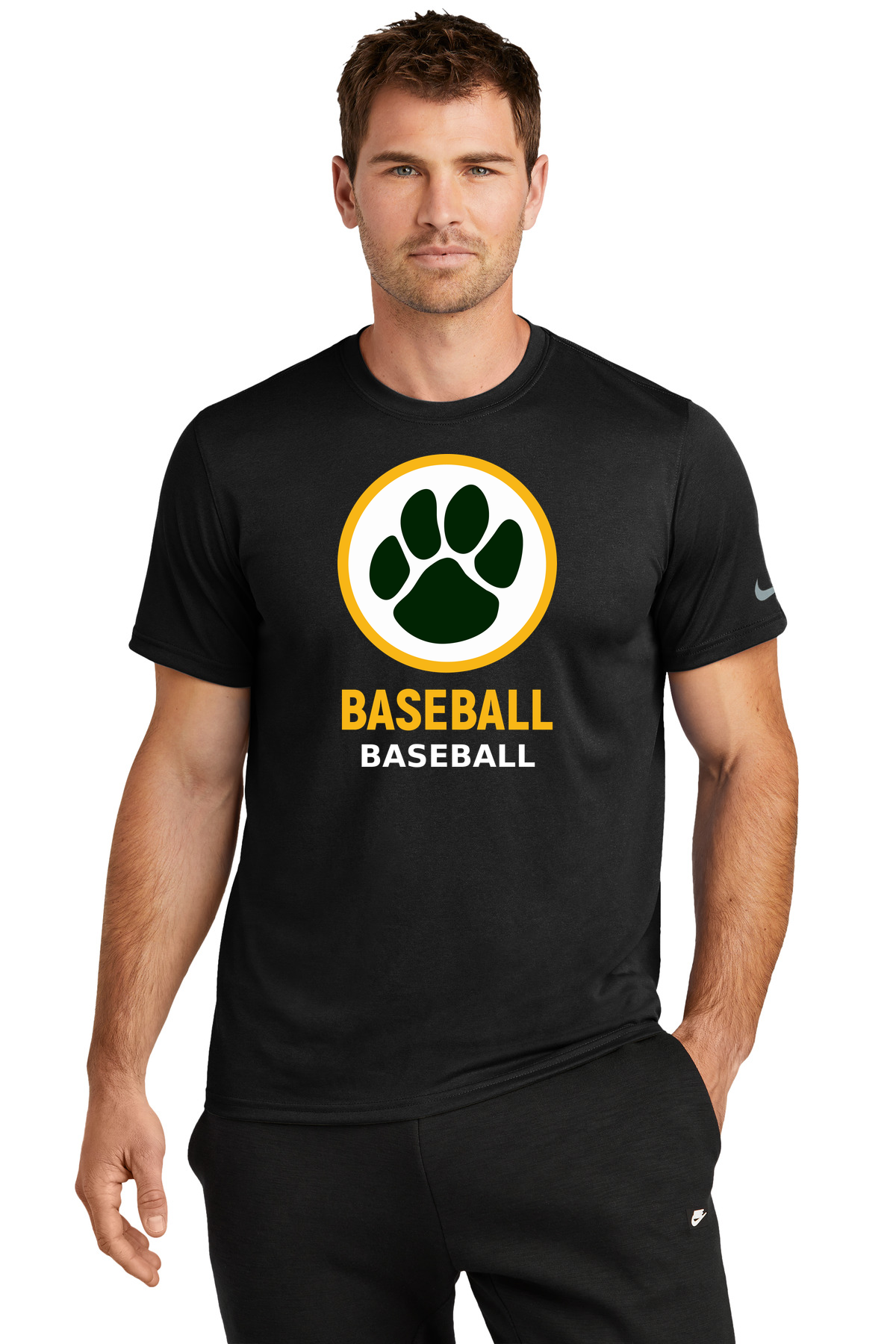 Ashwaubenon Baseball — final e2e test - Black Nike Swoosh Sleeve rLegend Tee NKDX8730