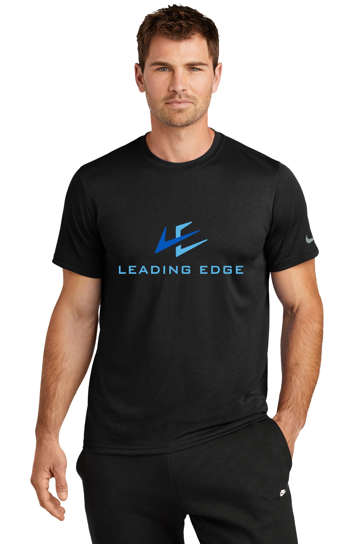 Leading Edge example_store - Black Nike Swoosh Sleeve rLegend Tee NKDX8730