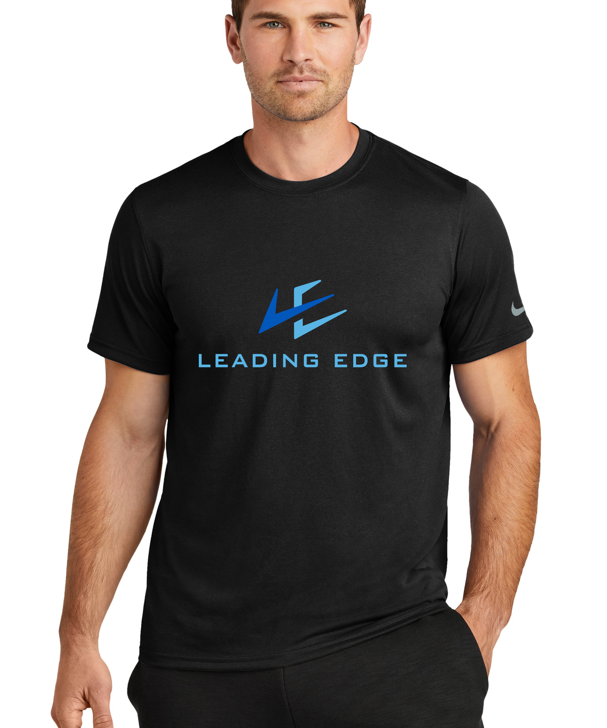 Leading Edge example_store - Black Nike Swoosh Sleeve rLegend Tee NKDX8730