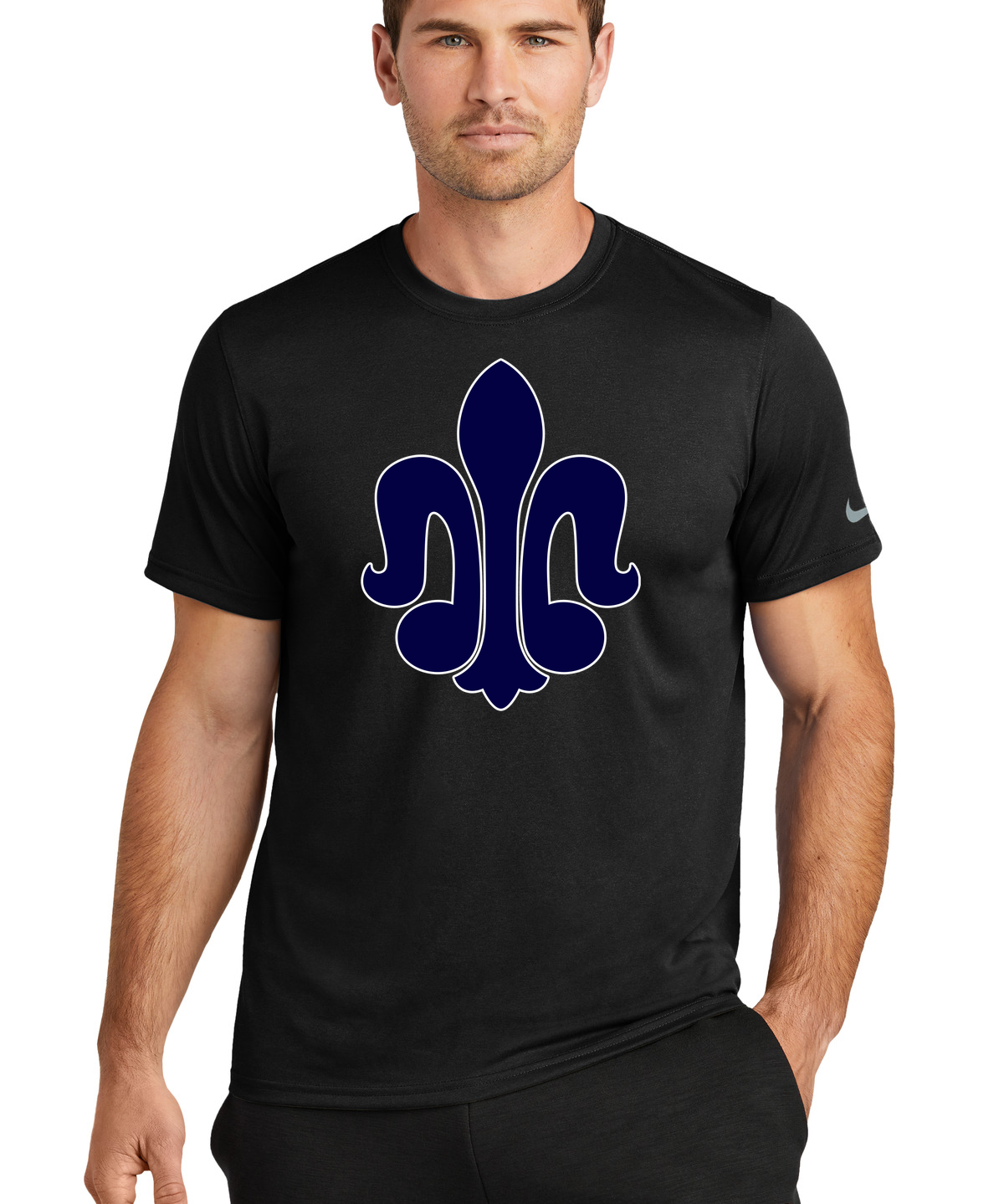 St. Peter Athletics - Black Nike Swoosh Sleeve rLegend Tee NKDX8730