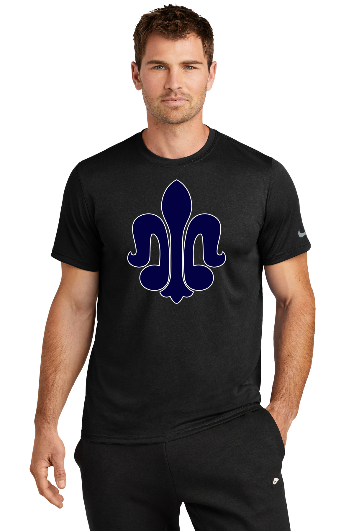 St. Peter Athletics - Black Nike Swoosh Sleeve rLegend Tee NKDX8730