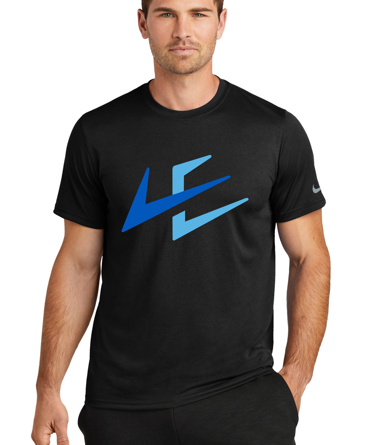Leading Edge example_store - Black Nike Swoosh Sleeve rLegend Tee NKDX8730