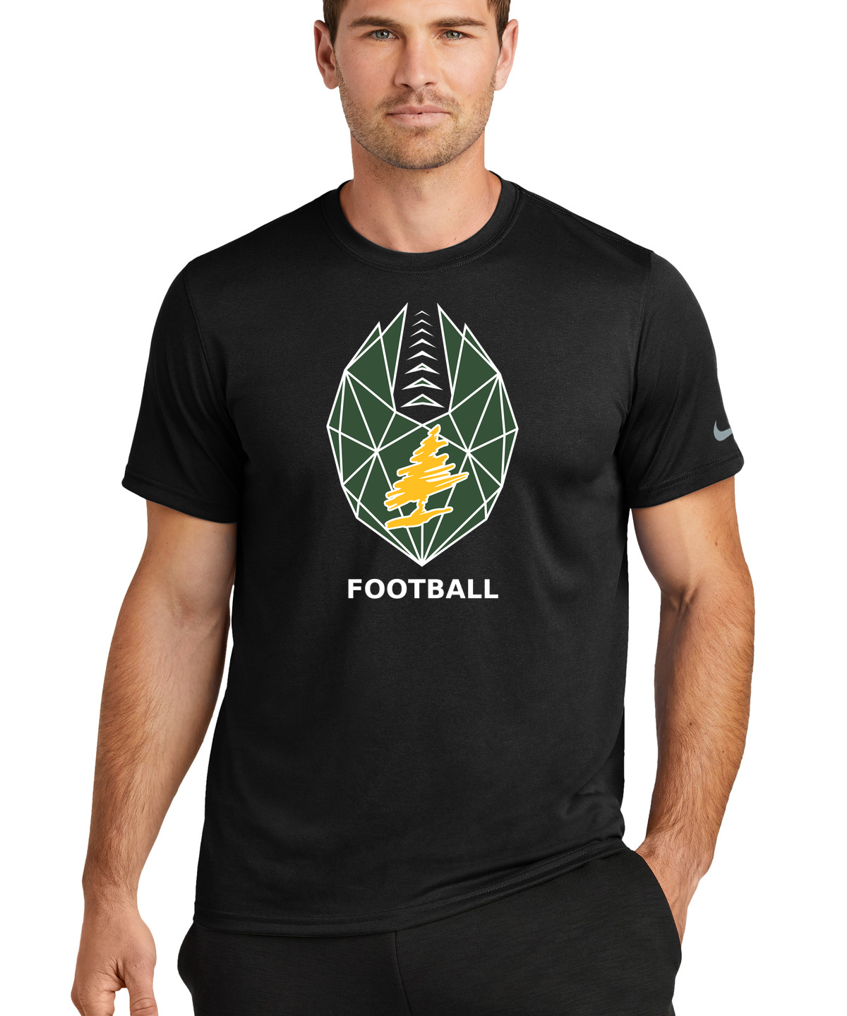 DC Everest Middle School Football — example store - Black Nike Swoosh Sleeve rLegend Tee NKDX8730