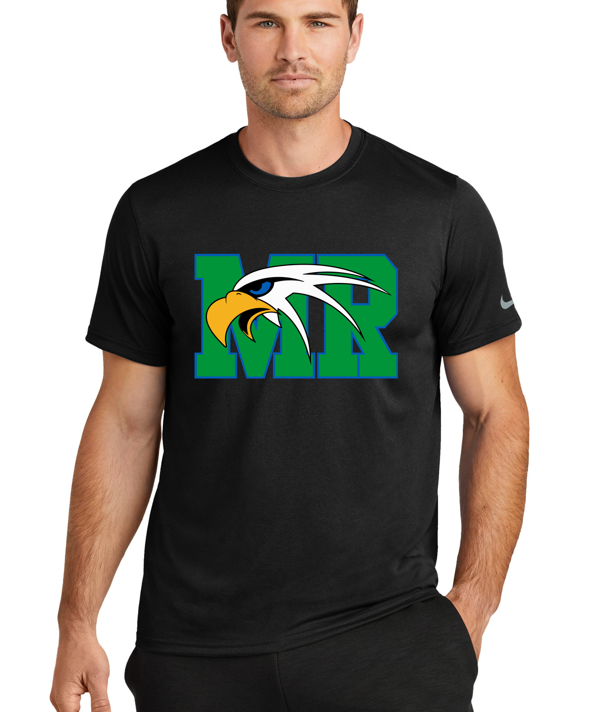 Maple River High School hockey_boys - Black Nike Swoosh Sleeve rLegend Tee NKDX8730