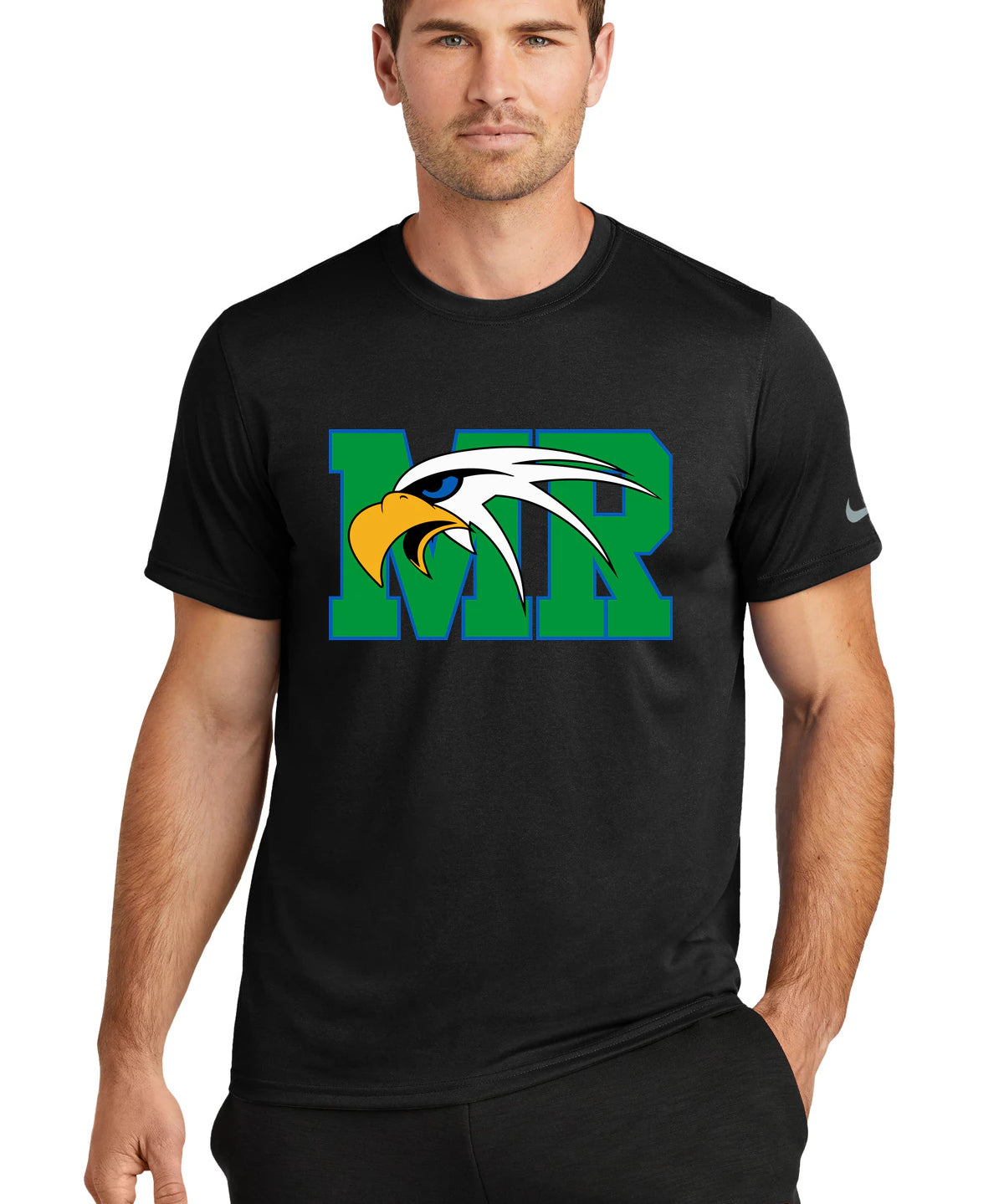 Maple River High School hockey_boys - Black Nike Swoosh Sleeve rLegend Tee NKDX8730