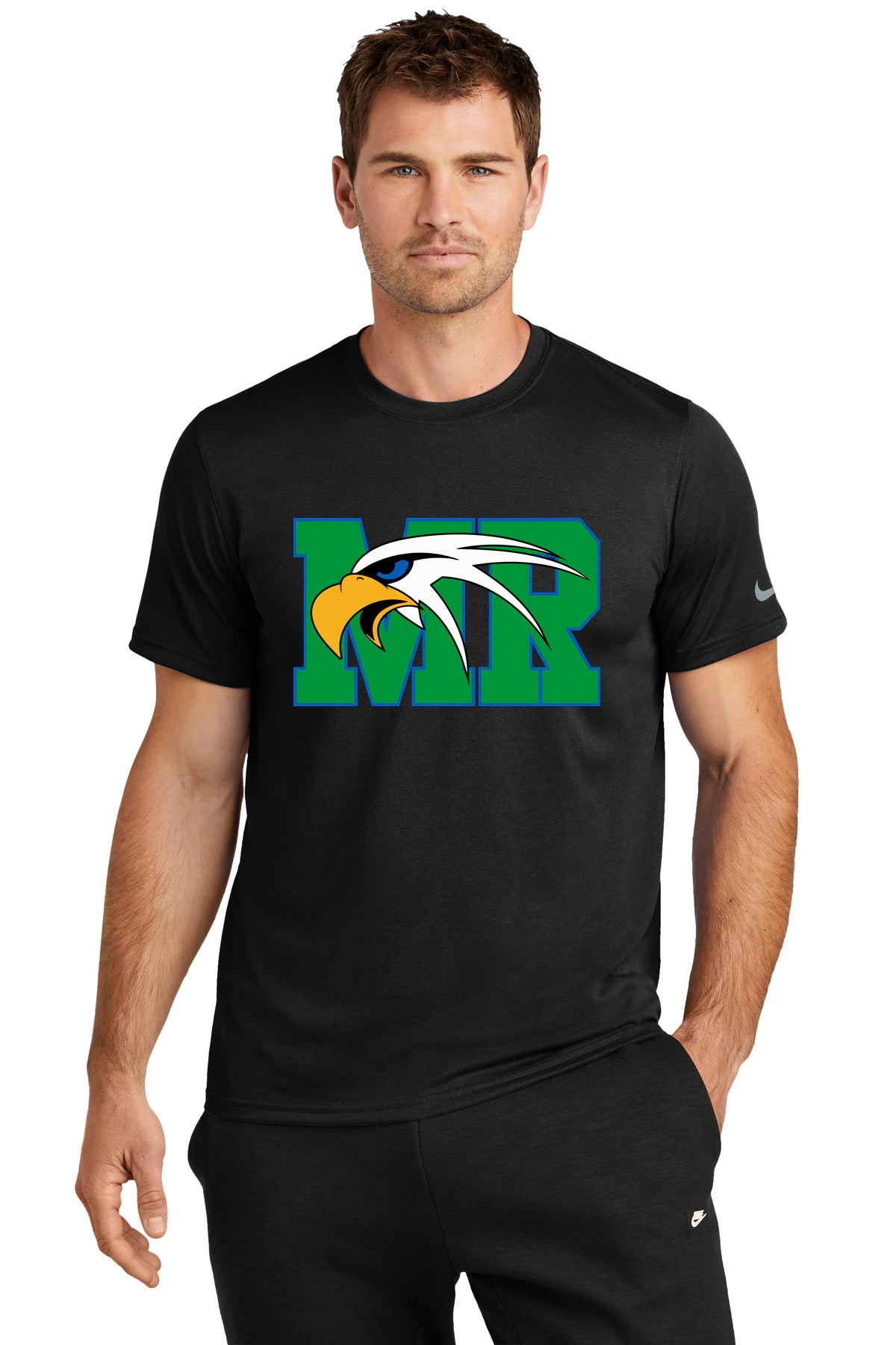 Maple River High School hockey_boys - Black Nike Swoosh Sleeve rLegend Tee NKDX8730