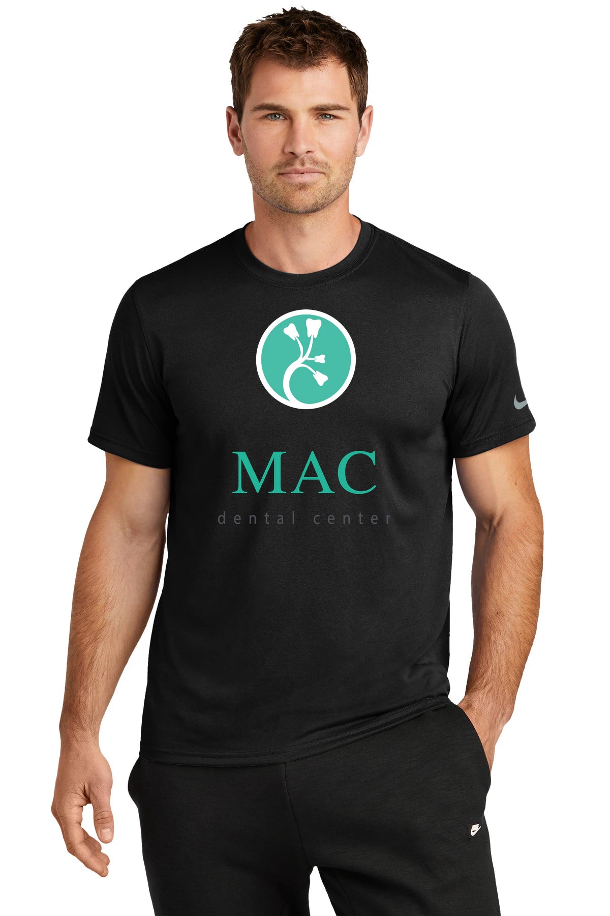 Mac Dental Football - Black Nike Swoosh Sleeve rLegend Tee NKDX8730