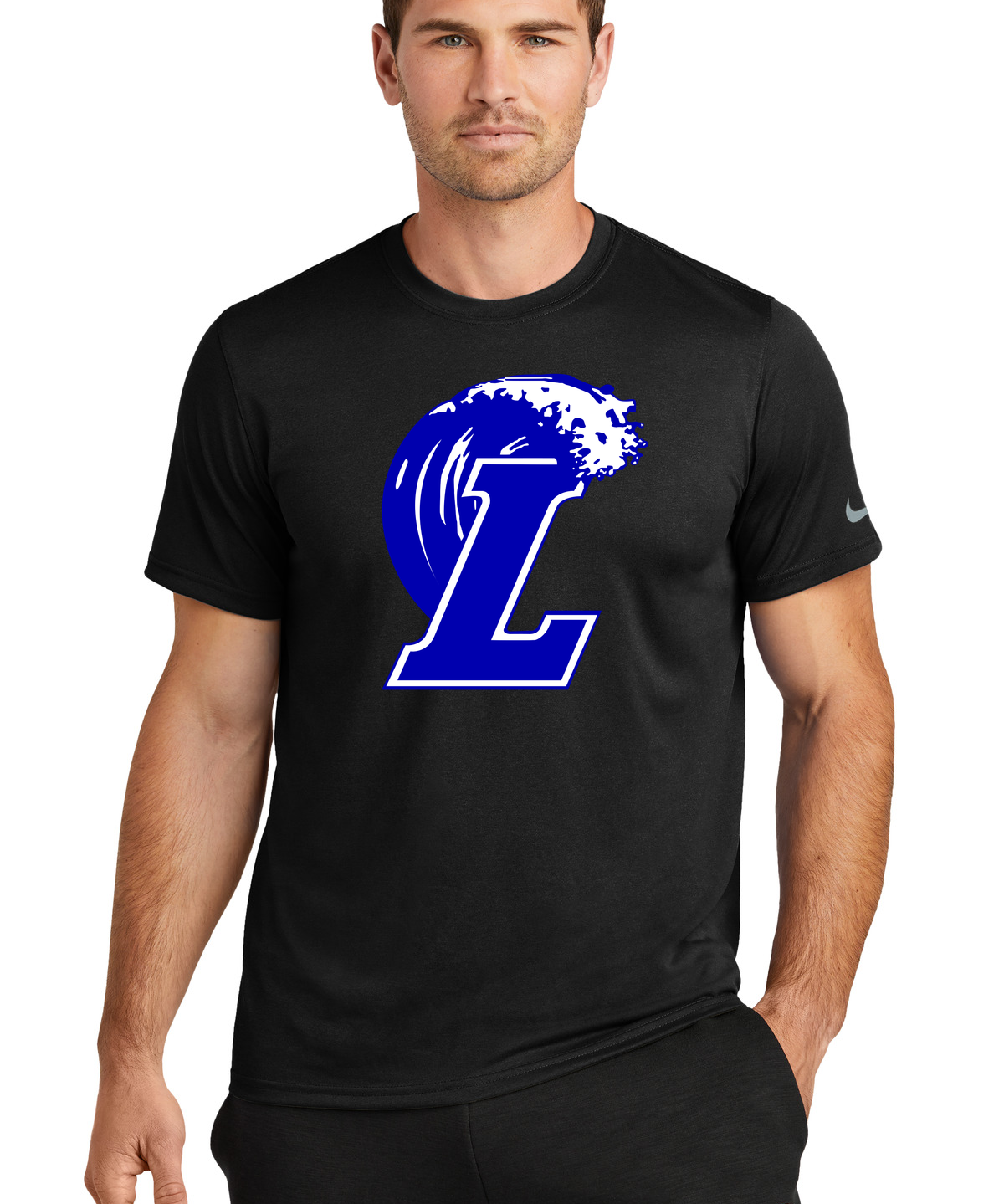 Lakeview Football - Black Nike Swoosh Sleeve rLegend Tee NKDX8730
