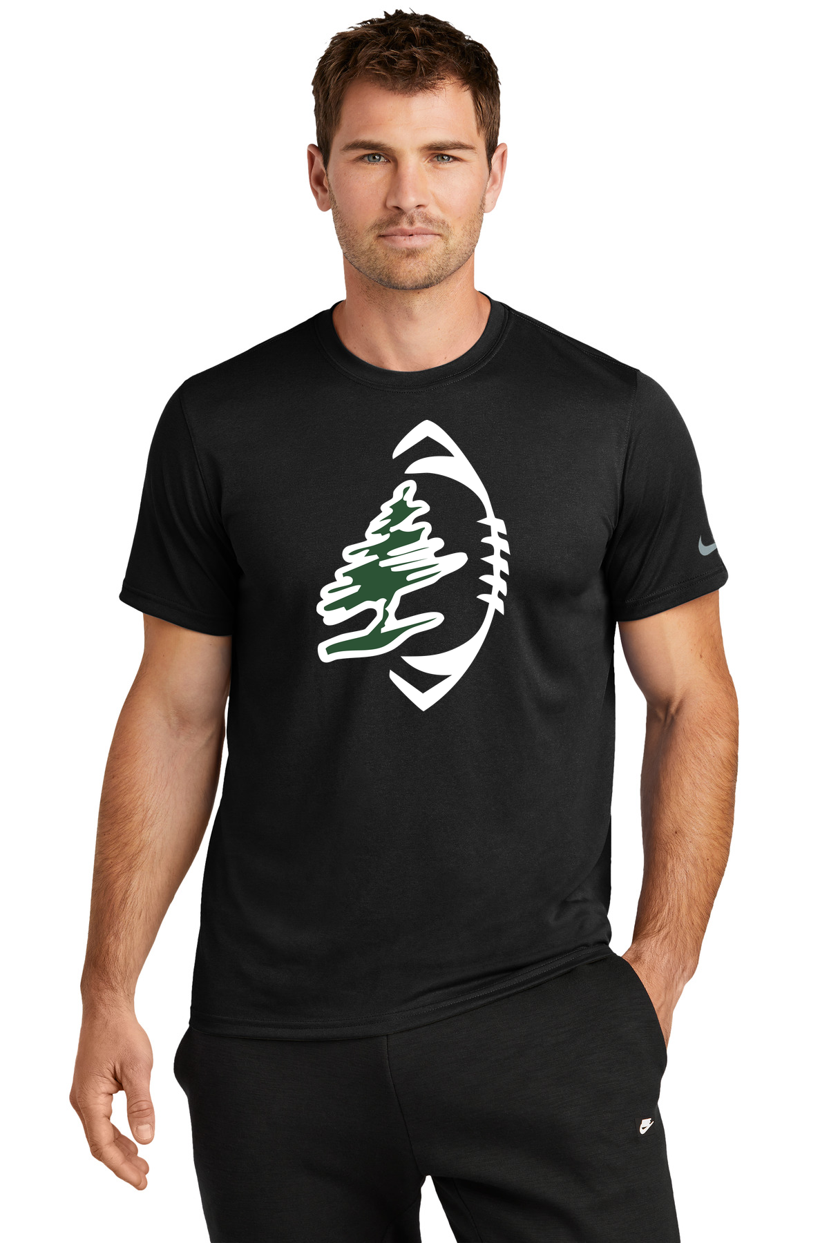 DC Everest Middle School Football — example store - Black Nike Swoosh Sleeve rLegend Tee NKDX8730