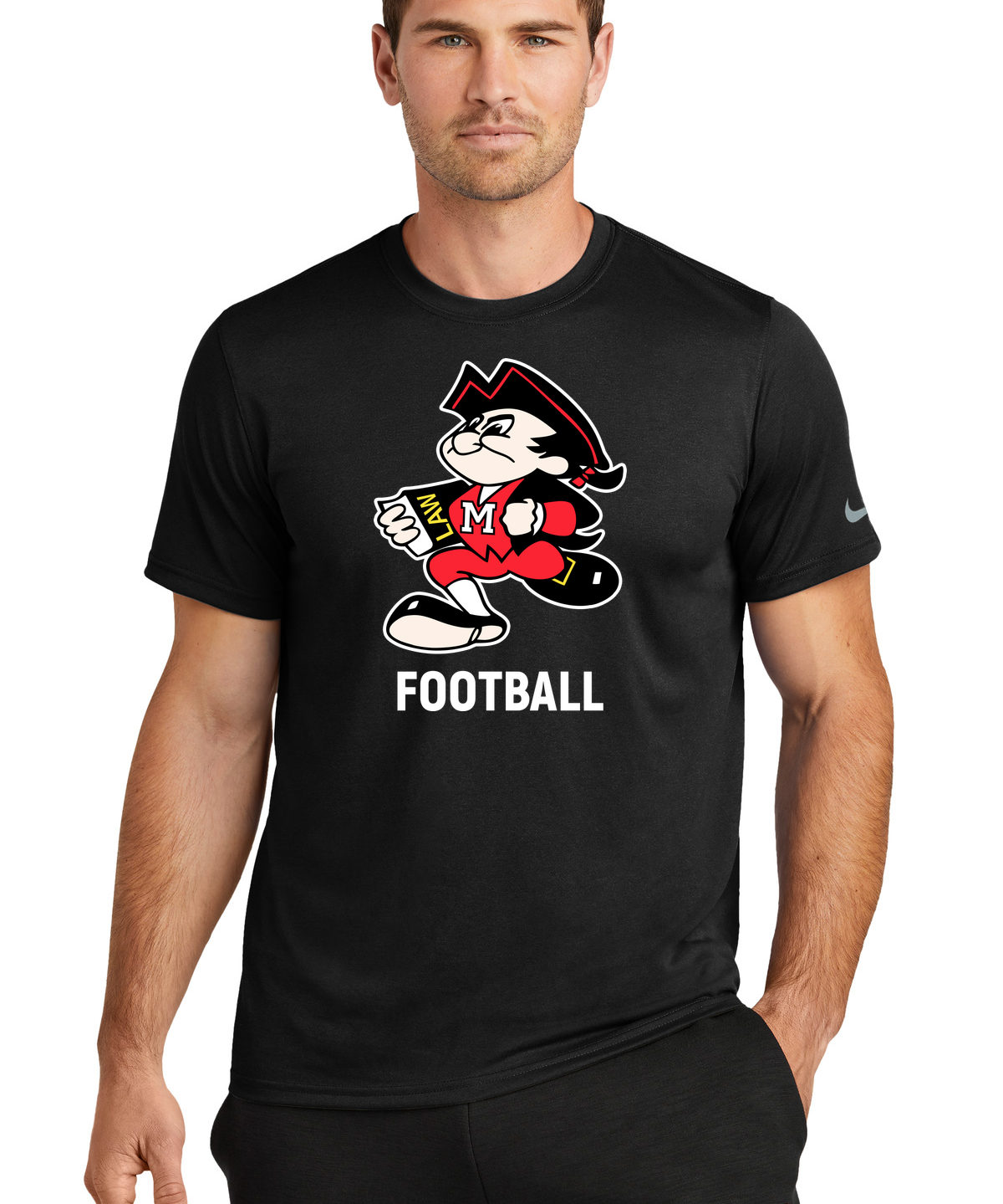John Marshall High School football_boys - Black Nike Swoosh Sleeve rLegend Tee NKDX8730