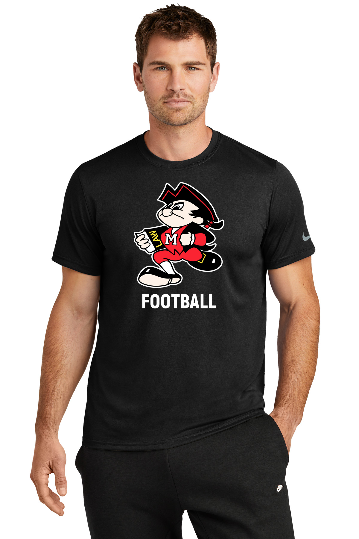 John Marshall High School football_boys - Black Nike Swoosh Sleeve rLegend Tee NKDX8730