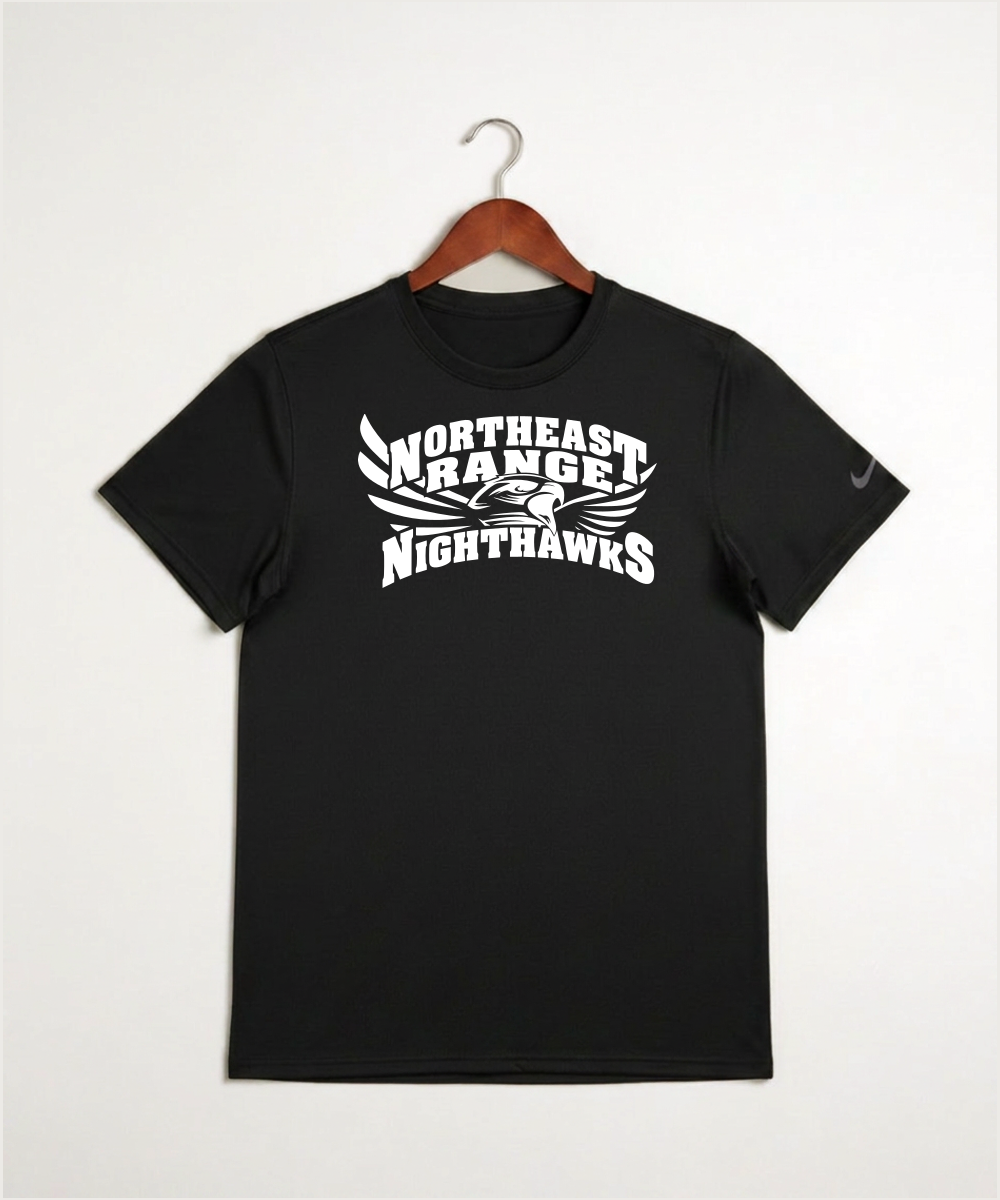 Northeast Range High School Volleyball (Girls) - Black Nike Swoosh Sleeve rLegend Tee NKDX8730