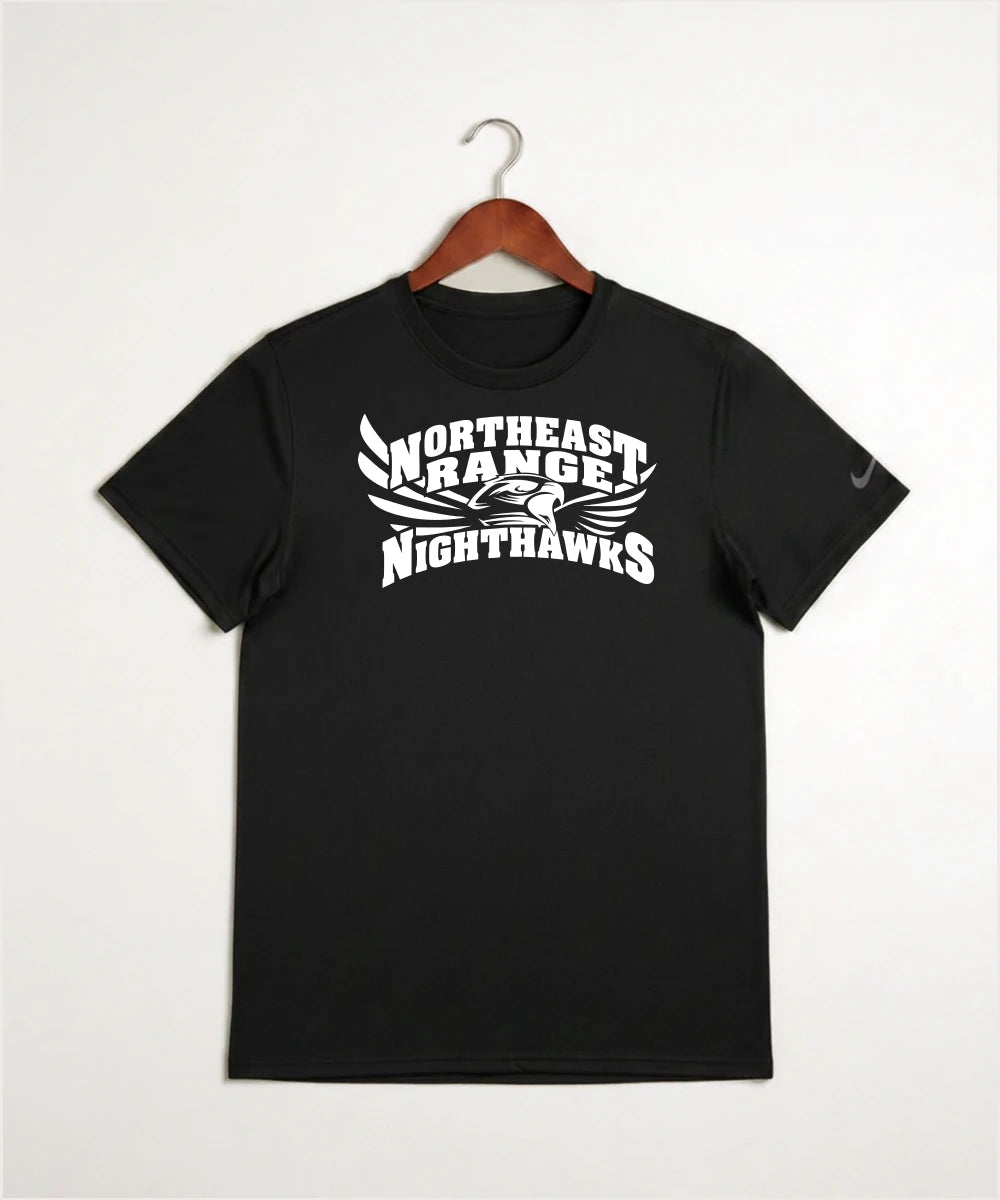 Northeast Range High School Volleyball (Girls) - Black Nike Swoosh Sleeve rLegend Tee NKDX8730