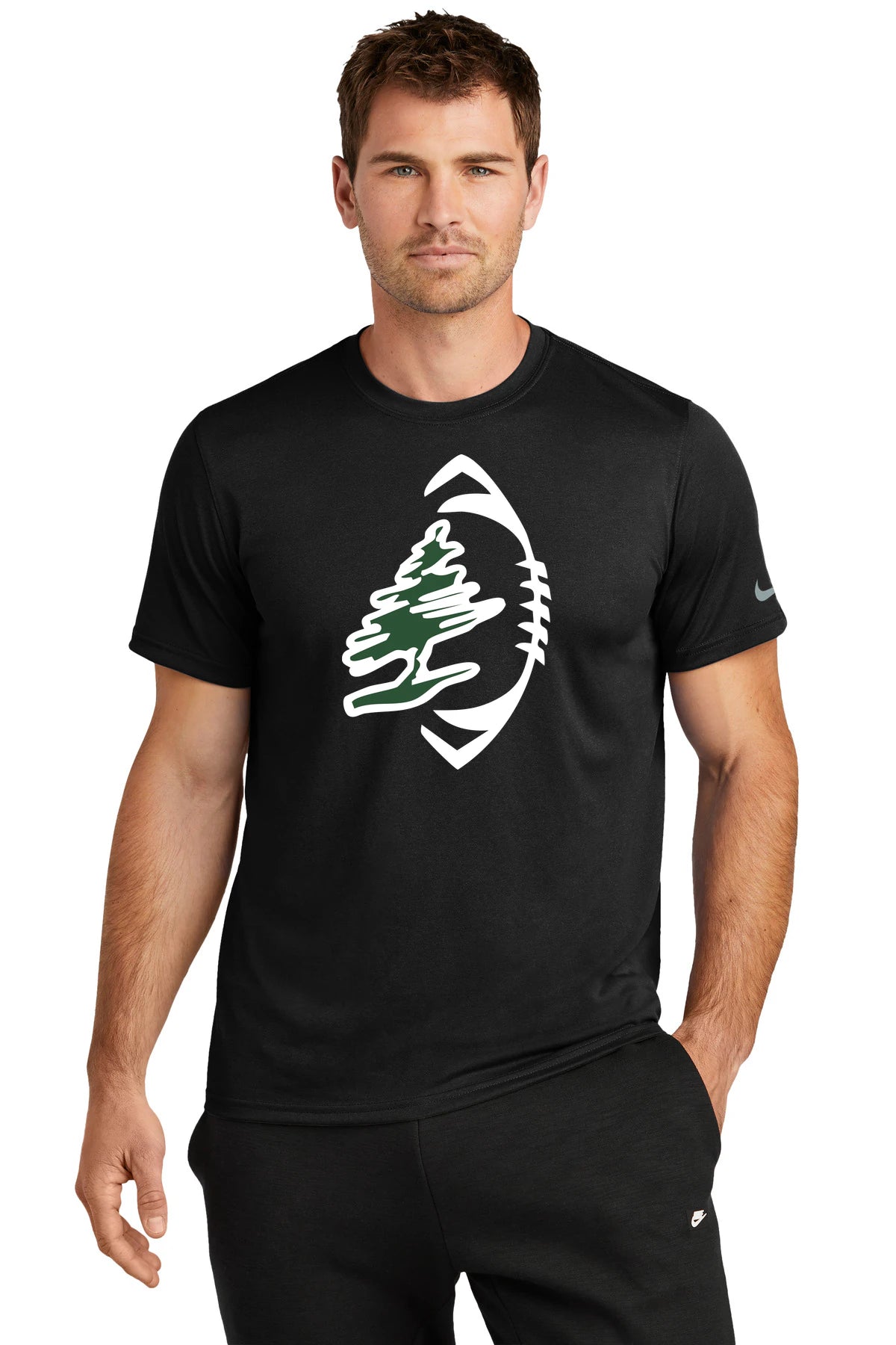 DC Everest Middle School Football — example store - Black Nike Swoosh Sleeve rLegend Tee NKDX8730