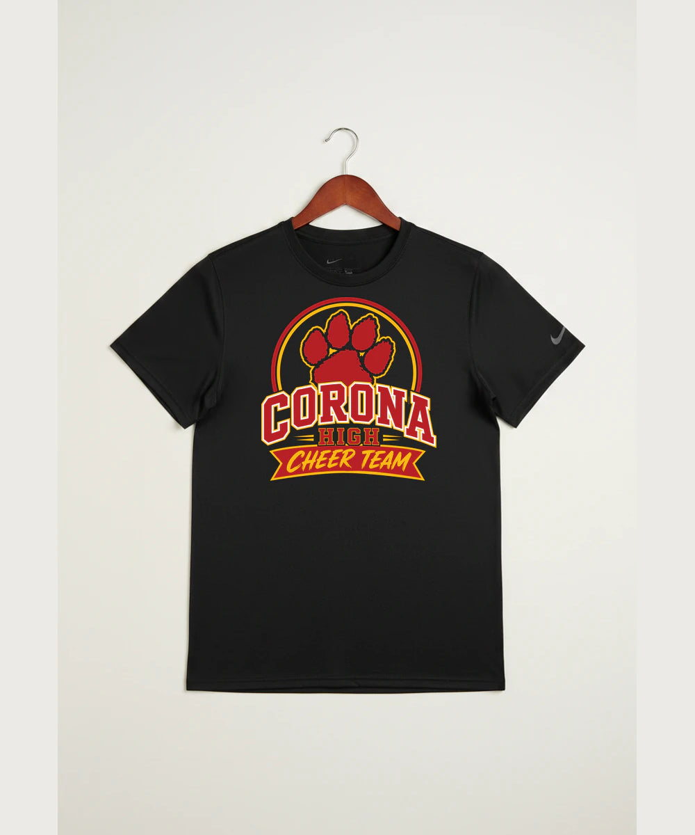 Corona Senior High School Cheer - Black Nike Swoosh Sleeve rLegend Tee NKDX8730