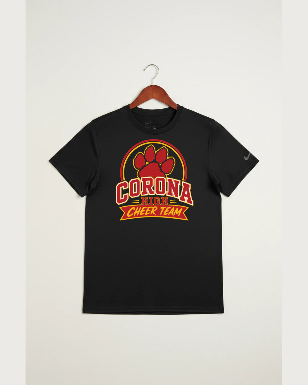 Corona Senior High School Cheer - Black Nike Swoosh Sleeve rLegend Tee NKDX8730