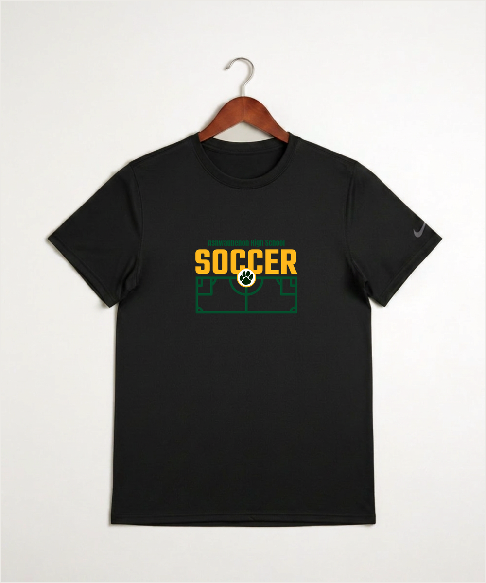 Ashwaubenon High School Soccer (Boys) - Black Nike Swoosh Sleeve rLegend Tee NKDX8730