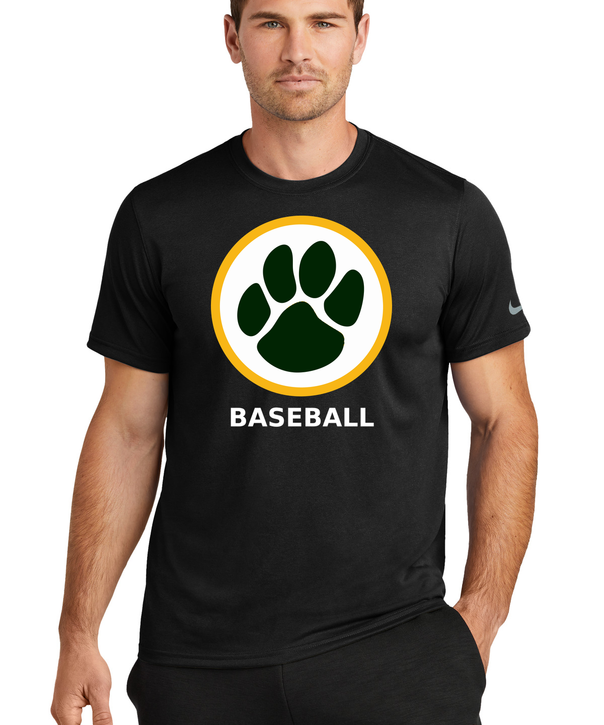 Ashwaubenon Baseball — final e2e test - Black Nike Swoosh Sleeve rLegend Tee NKDX8730