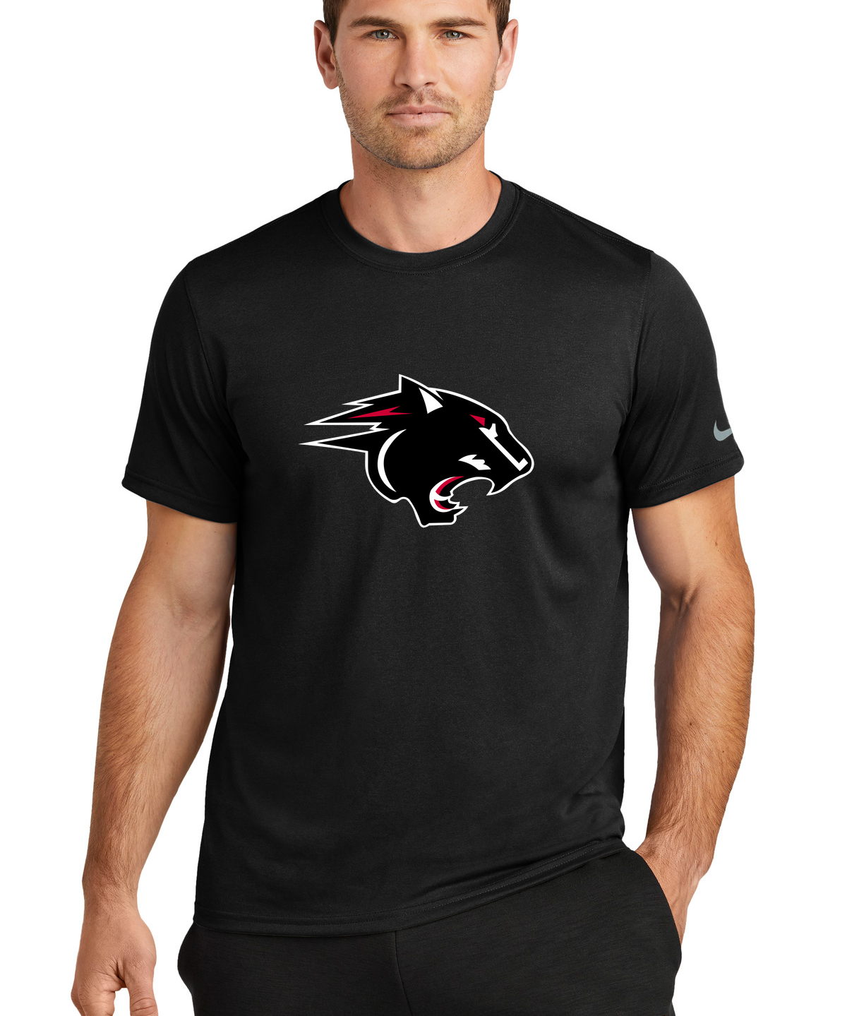 NRHEG Football - Black Nike Swoosh Sleeve rLegend Tee NKDX8730