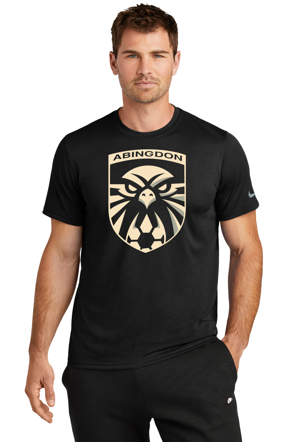 Abingdon High School soccer_boys - Black Nike Swoosh Sleeve rLegend Tee NKDX8730
