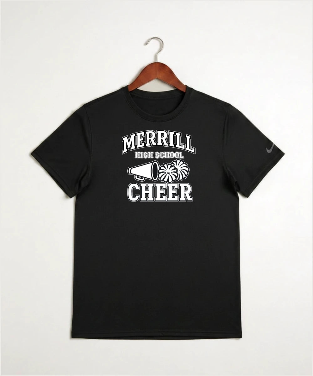 Merrill Dance and Cheer - Black Nike Swoosh Sleeve rLegend Tee NKDX8730