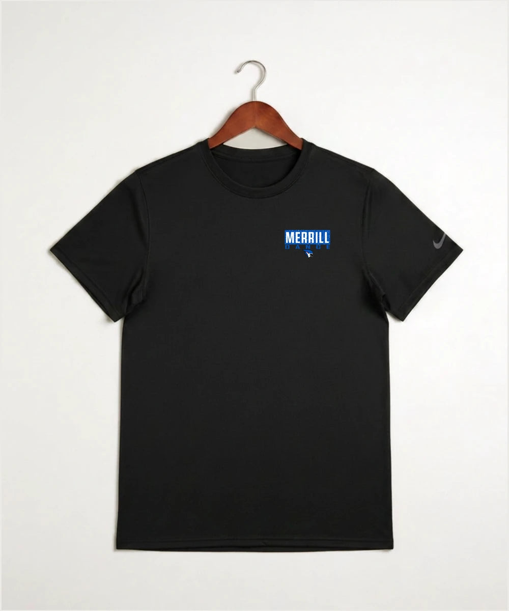 Merrill Dance and Cheer - Black Nike Swoosh Sleeve rLegend Tee NKDX8730