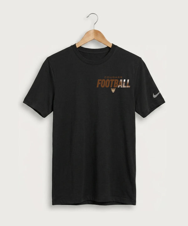 Ada Borup High School Football (Boys) - Black Nike Swoosh Sleeve rLegend Tee NKDX8730