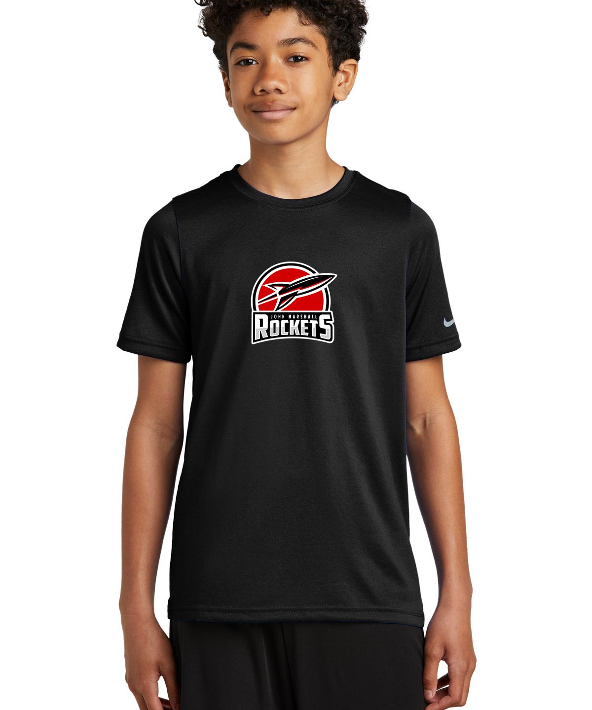 John Marshall Swim Dive - Black Nike Youth Swoosh Sleeve rLegend Tee NKDX8787