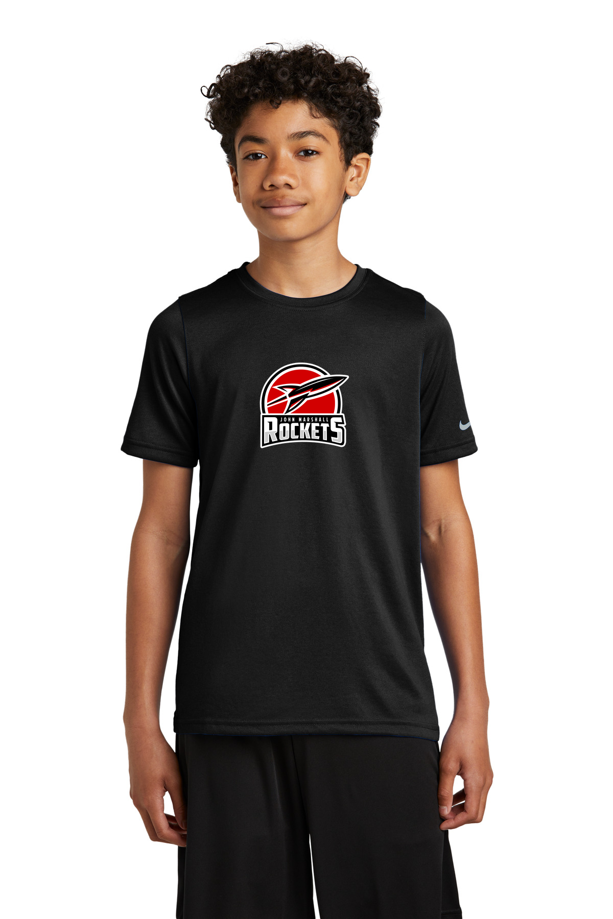 John Marshall Swim Dive - Black Nike Youth Swoosh Sleeve rLegend Tee NKDX8787